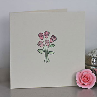 Handmade Bouquet of Roses Card